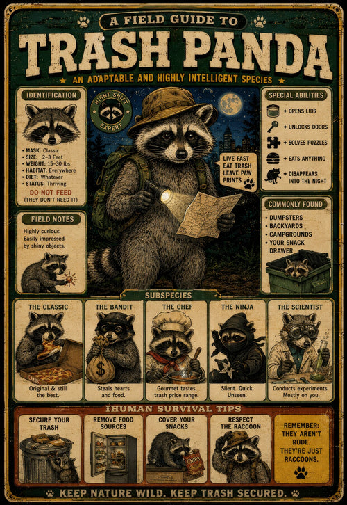 A Field Guide to Trash Panda: An Adaptable and Highly Intelligent Species