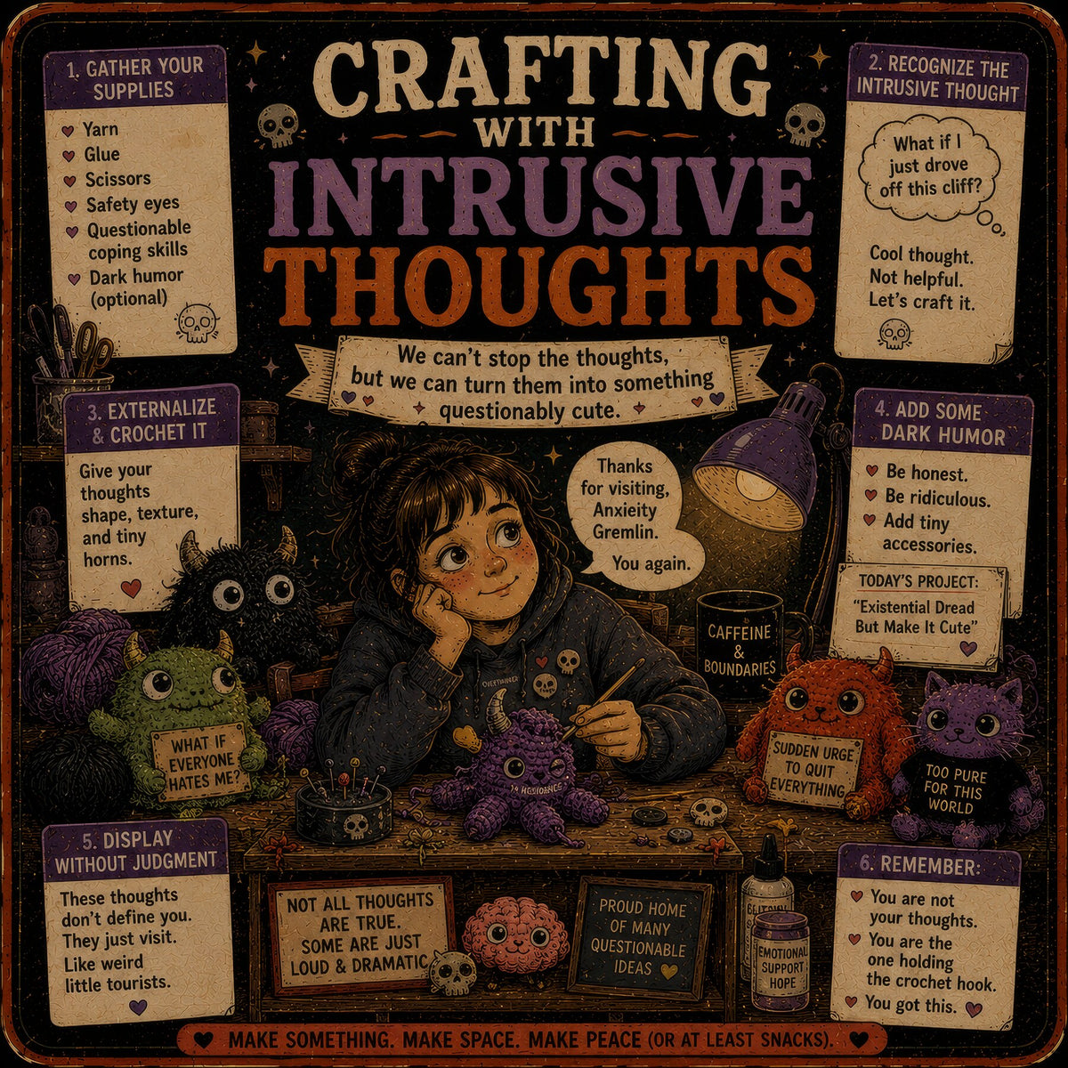 Crafting with Intrusive Thoughts: We Can't Stop the Thoughts, but We Can Turn Them Into Something Questionably Cute.