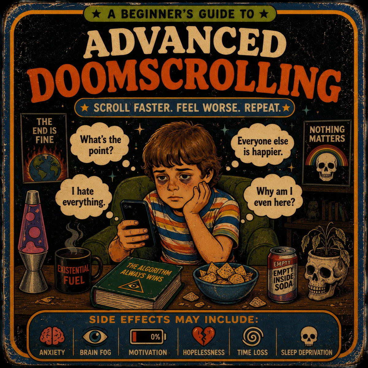 A Beginner's Guide to Advanced Doomscrolling: Scroll Faster. Feel Worse. Repeat.