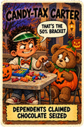 Candy-Tax Carter Halloween character card by Brain Rot Bunch
