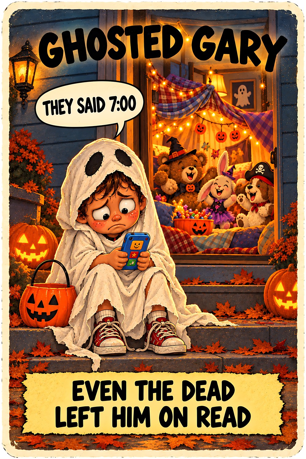 Ghosted Gary Halloween character card by Brain Rot Bunch