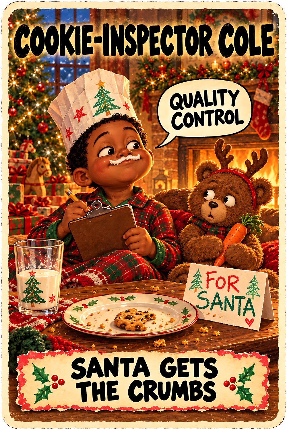 Cookie-Inspector Cole Christmas character card by Brain Rot Bunch