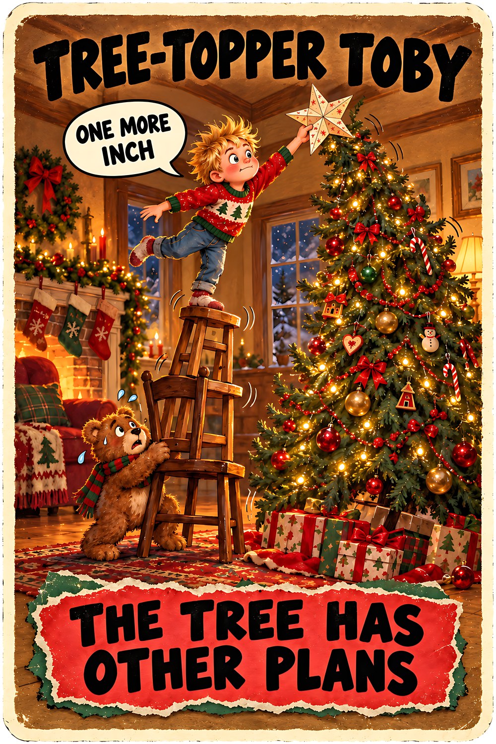 Tree-Topper Toby Christmas character card by Brain Rot Bunch