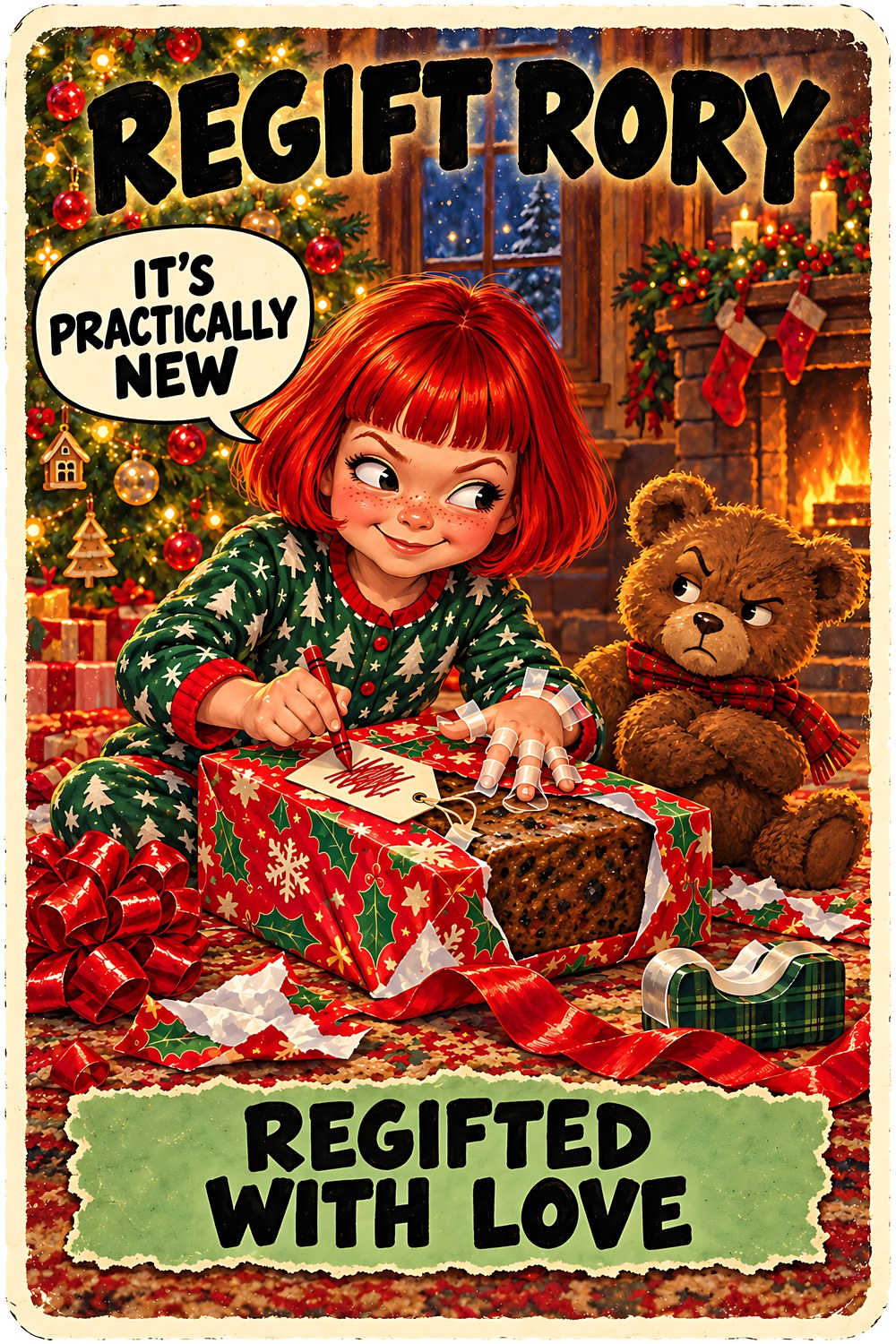 Regift Rory Christmas character card by Brain Rot Bunch