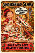 Gingerbread Gemma Christmas character card by Brain Rot Bunch