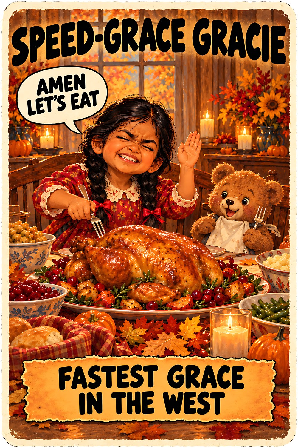 Speed-Grace Gracie, Brain Rot Bunch Thanksgiving character card