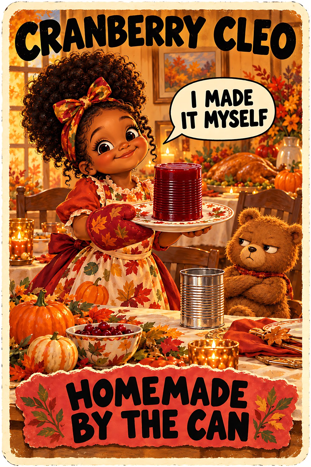 Cranberry Cleo, Brain Rot Bunch Thanksgiving character card