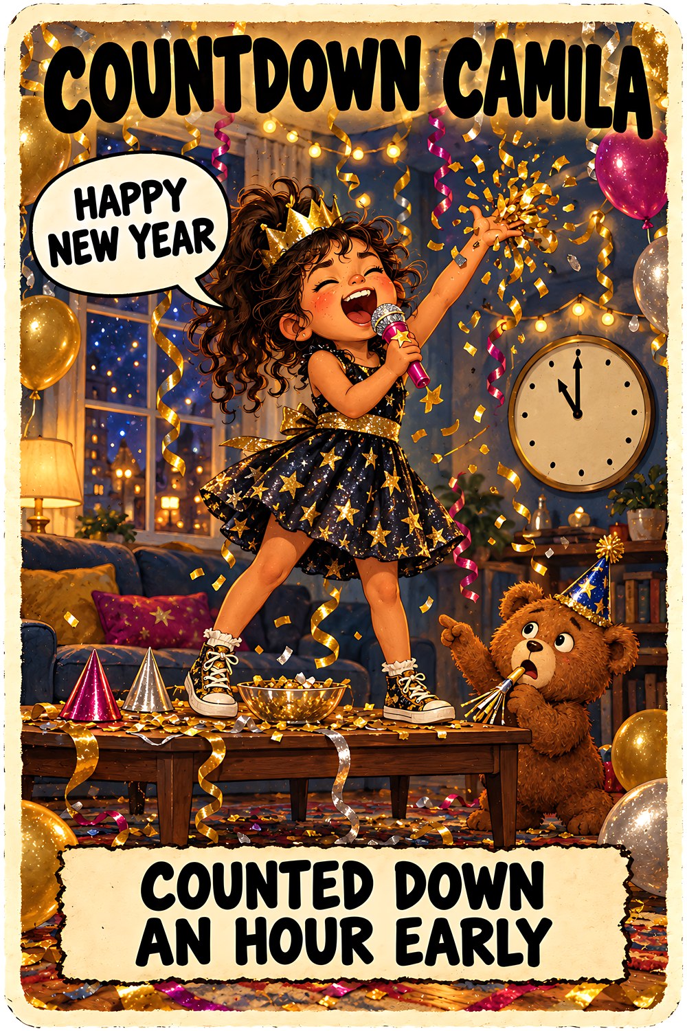 Countdown Camila New Year's character card by Brain Rot Bunch