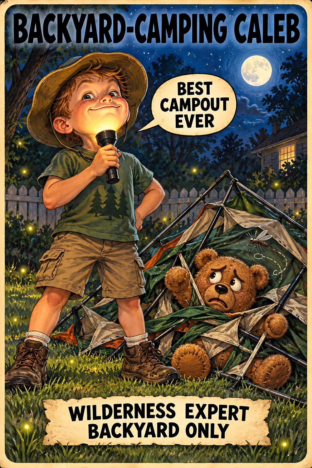 Backyard-Camping Caleb, Brain Rot Bunch Everyday Chaos character card