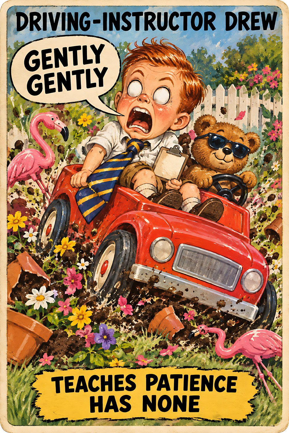 Driving-Instructor Drew, Brain Rot Bunch Grown-Up Jobs character card