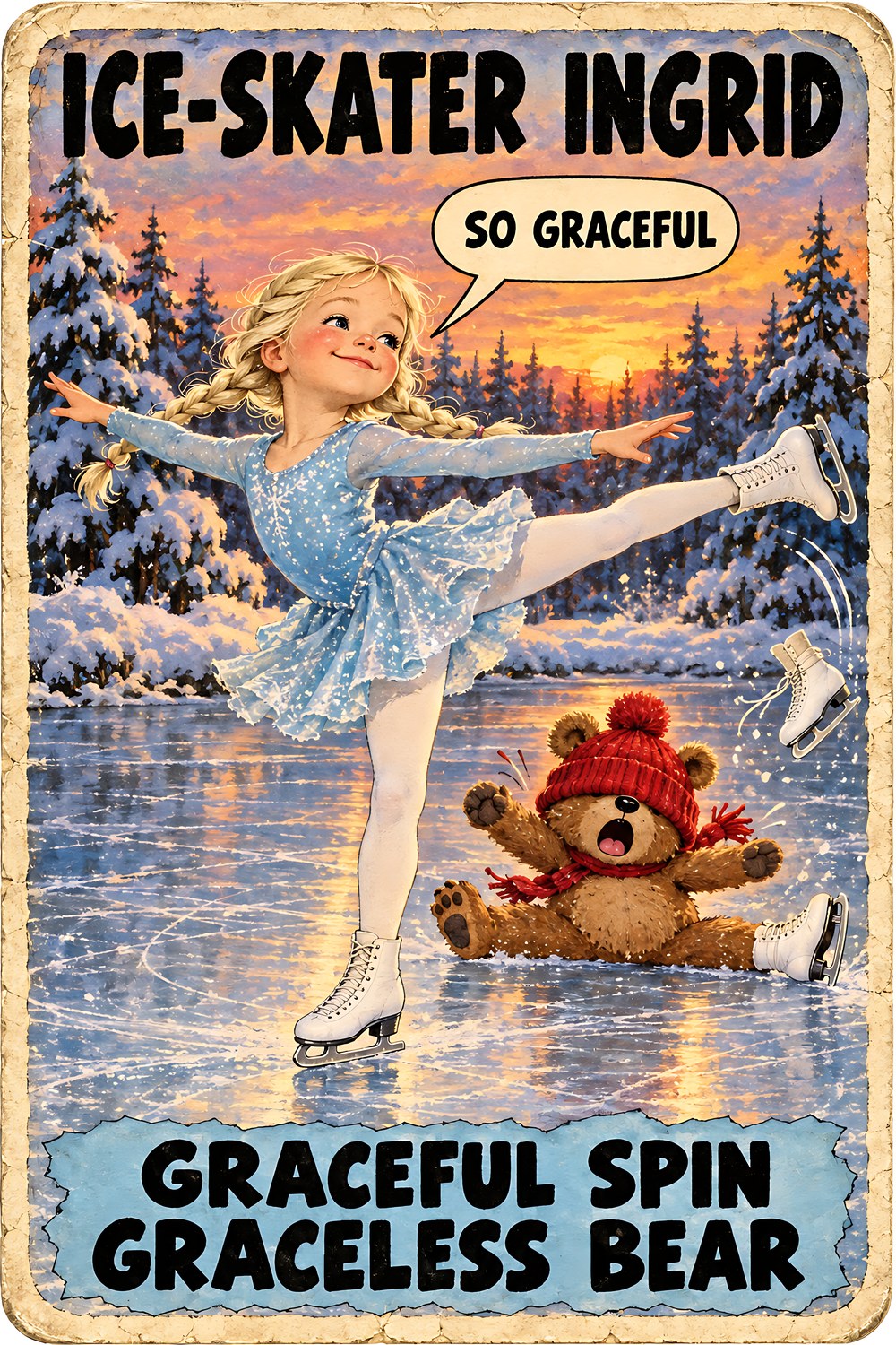 Ice-Skater Ingrid, Brain Rot Bunch Little Athletes character card