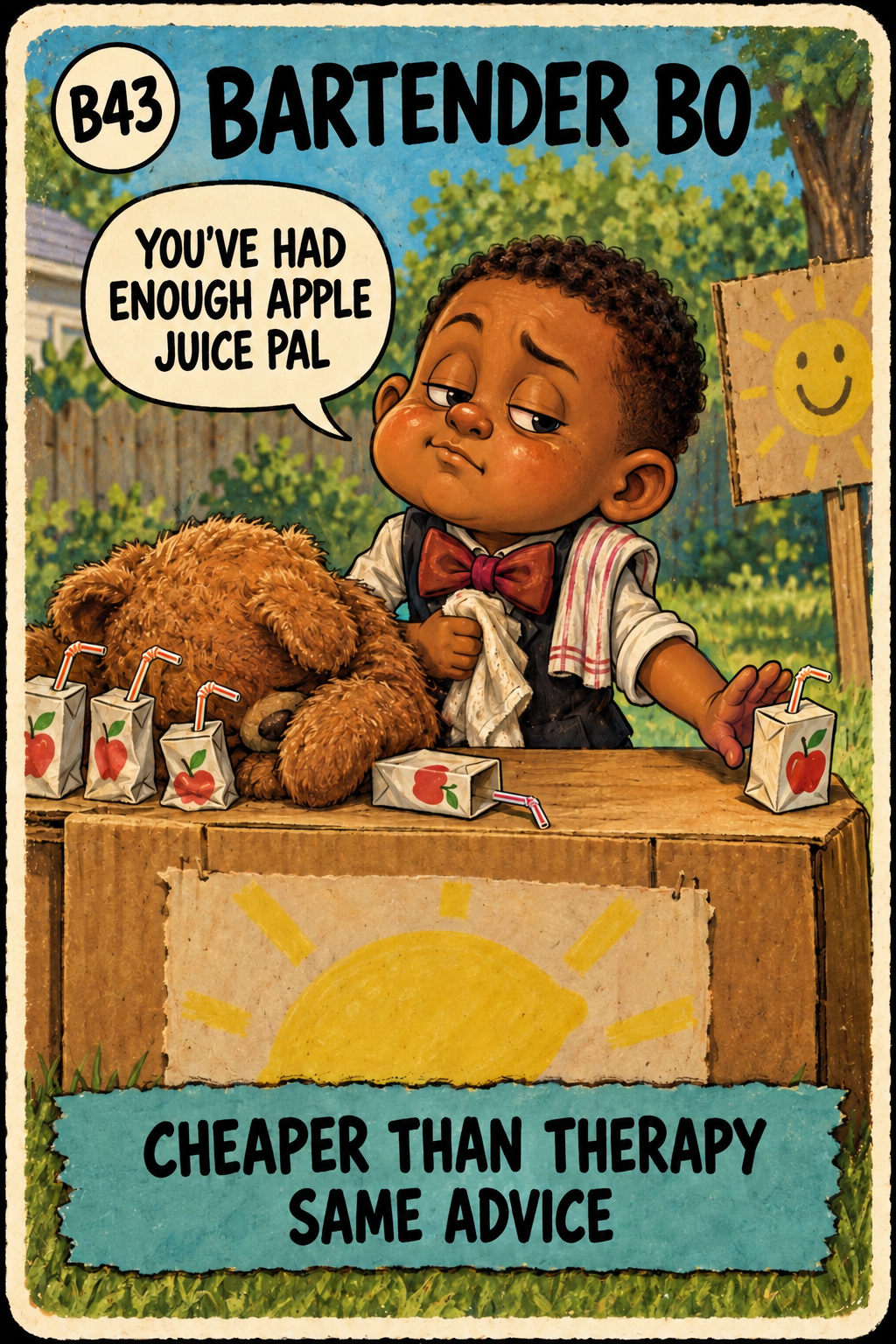 Bartender Bo, Brain Rot Bunch character card