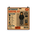 Introvert Survival Kit Poster by Brain Rot Bunch, 12 x 12 inch size
