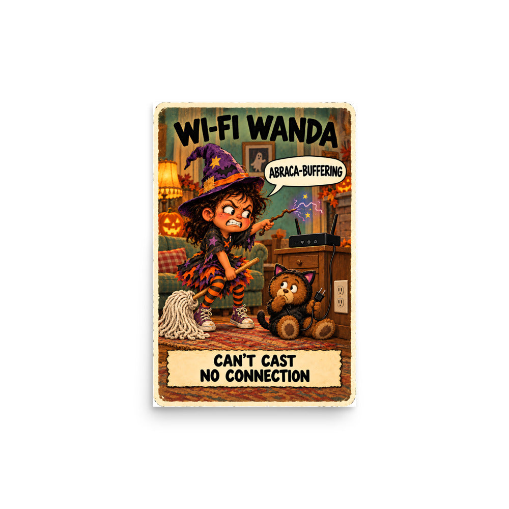 Wi-Fi Wanda Poster by Brain Rot Bunch, 12 x 18 inch size