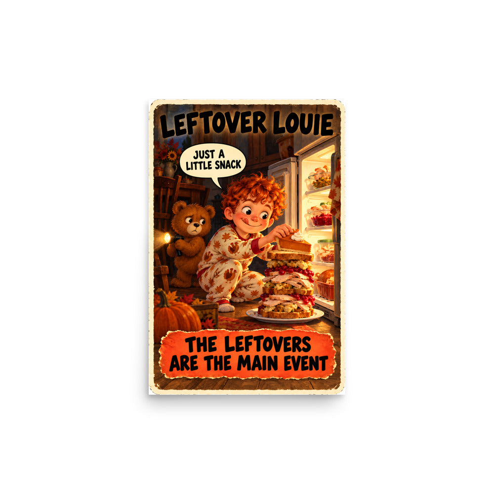 Leftover Louie Poster by Brain Rot Bunch, 12 x 18 inch size