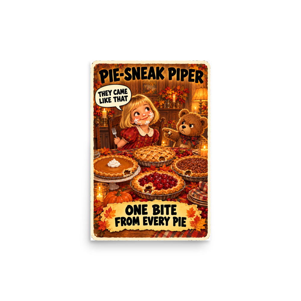 Pie-Sneak Piper Poster by Brain Rot Bunch, 12 x 18 inch size