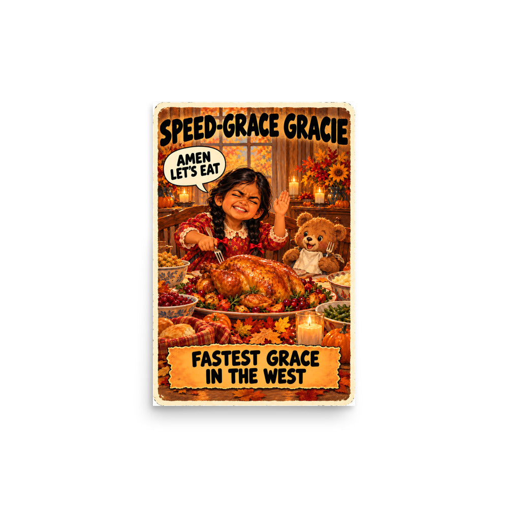 Speed-Grace Gracie Poster by Brain Rot Bunch, 12 x 18 inch size