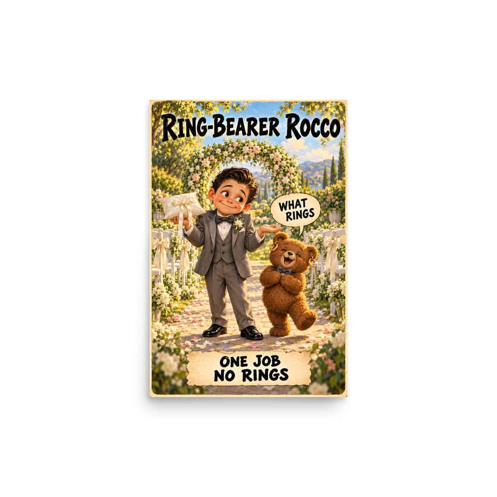 Ring-Bearer Rocco Poster by Brain Rot Bunch, 12 x 18 inch size