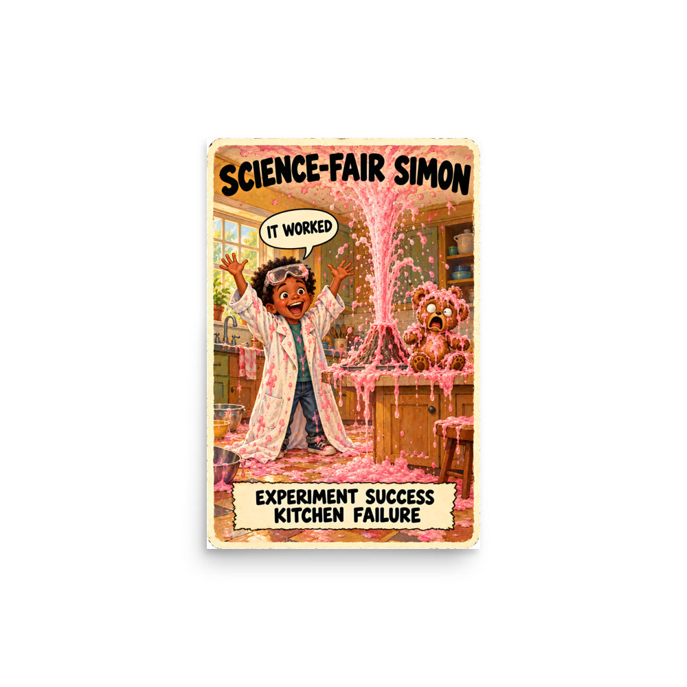 Science-Fair Simon Poster by Brain Rot Bunch, 12 x 18 inch size