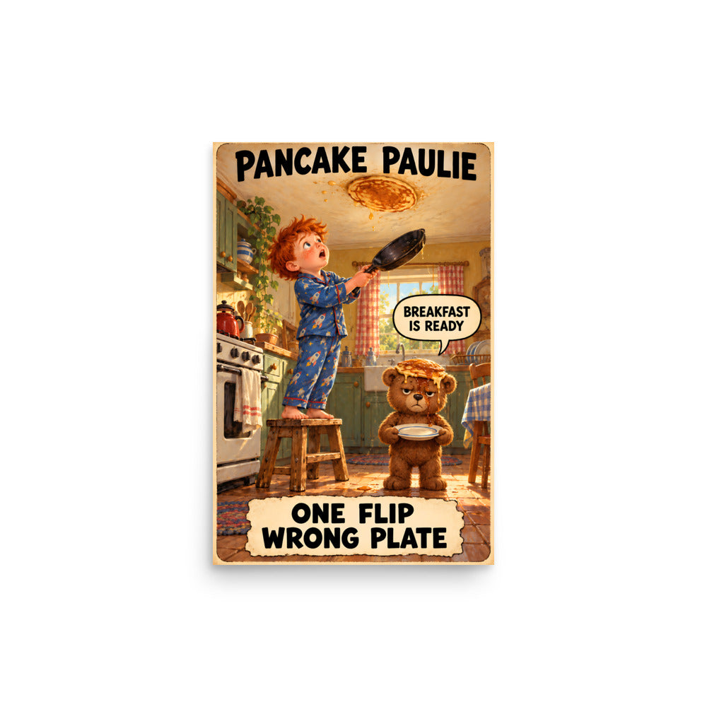 Pancake Paulie Poster by Brain Rot Bunch, 12 x 18 inch size
