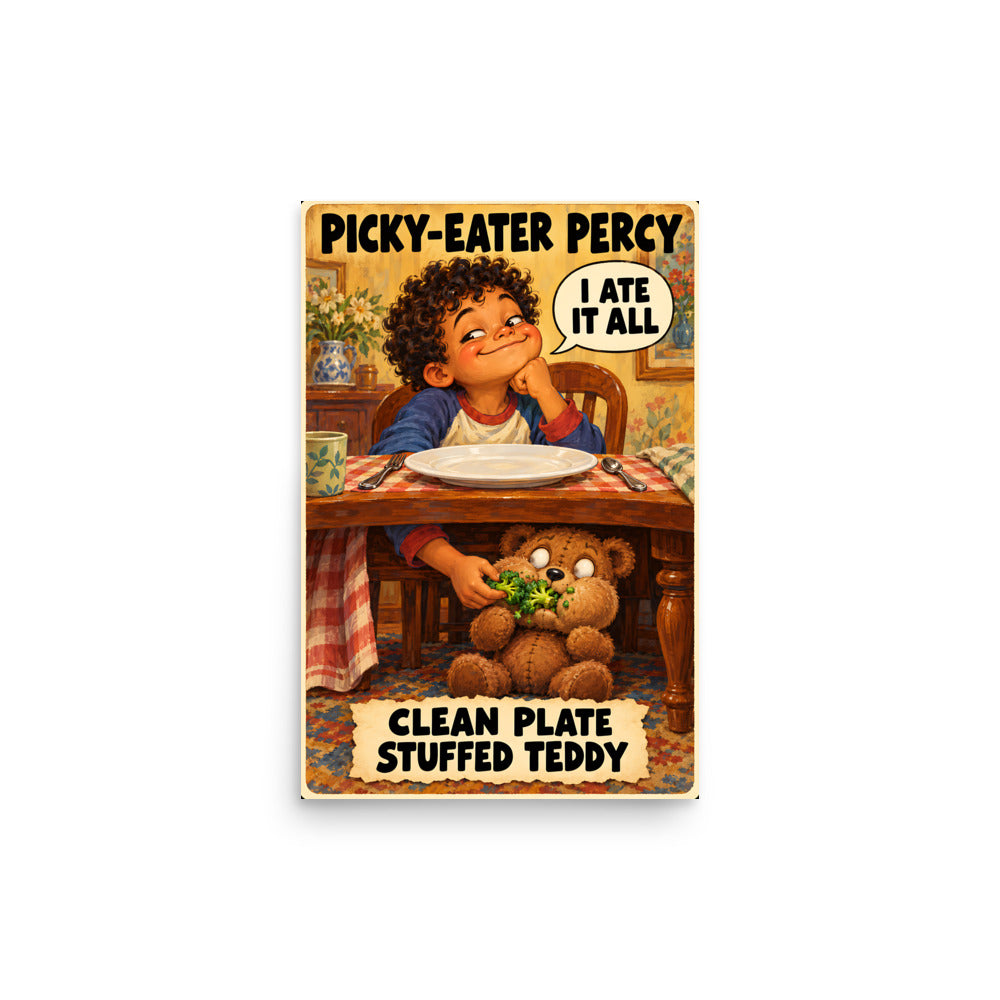 Picky-Eater Percy Poster by Brain Rot Bunch, 12 x 18 inch size