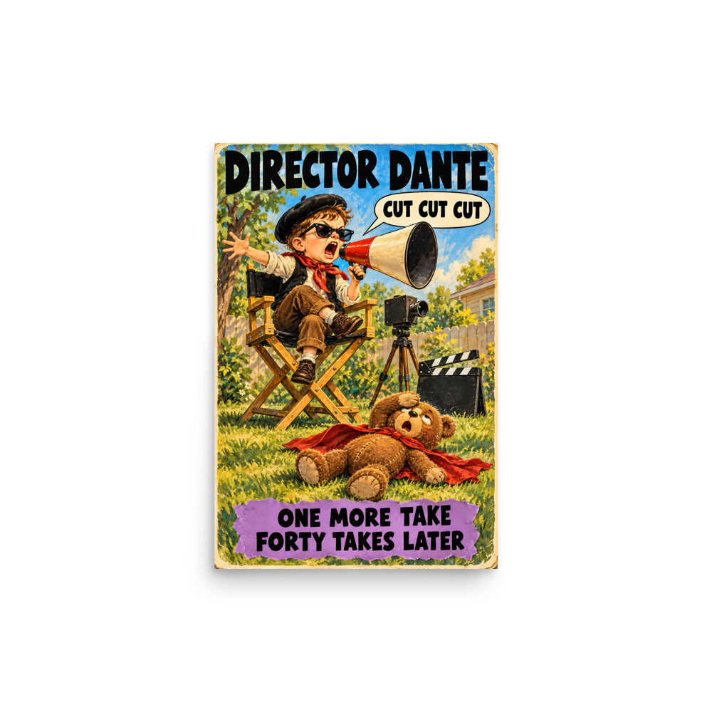 Director Dante Poster by Brain Rot Bunch, 12 x 18 inch size