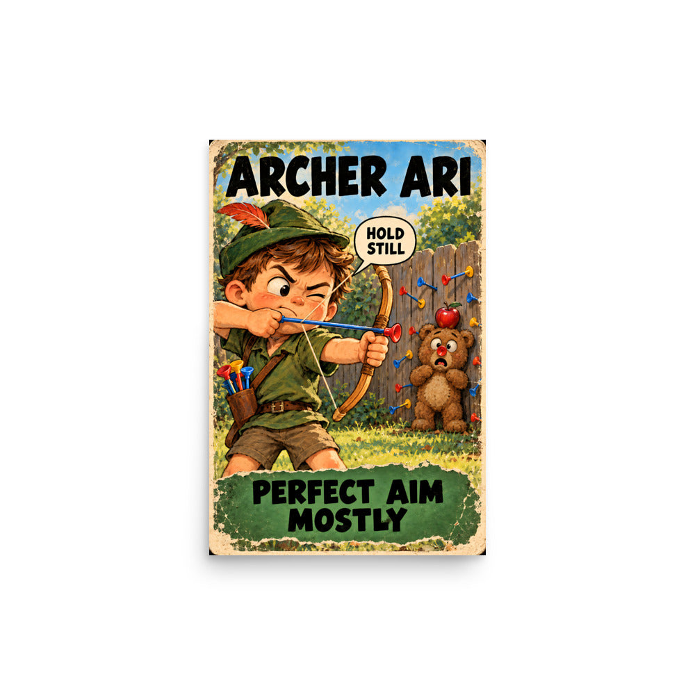 Archer Ari Poster by Brain Rot Bunch, 12 x 18 inch size