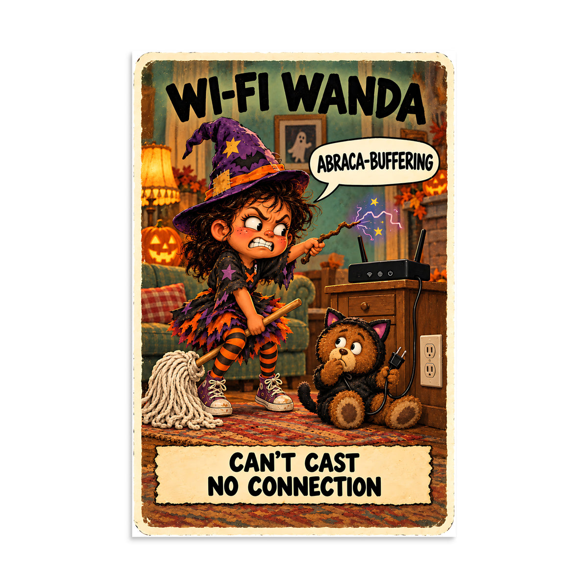 Wi-Fi Wanda Poster by Brain Rot Bunch, 16 x 24 inch size
