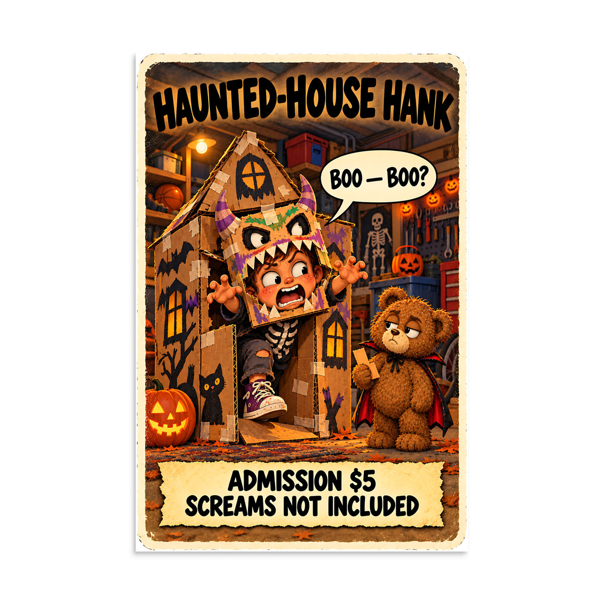 Haunted-House Hank Poster by Brain Rot Bunch, 16 x 24 inch size