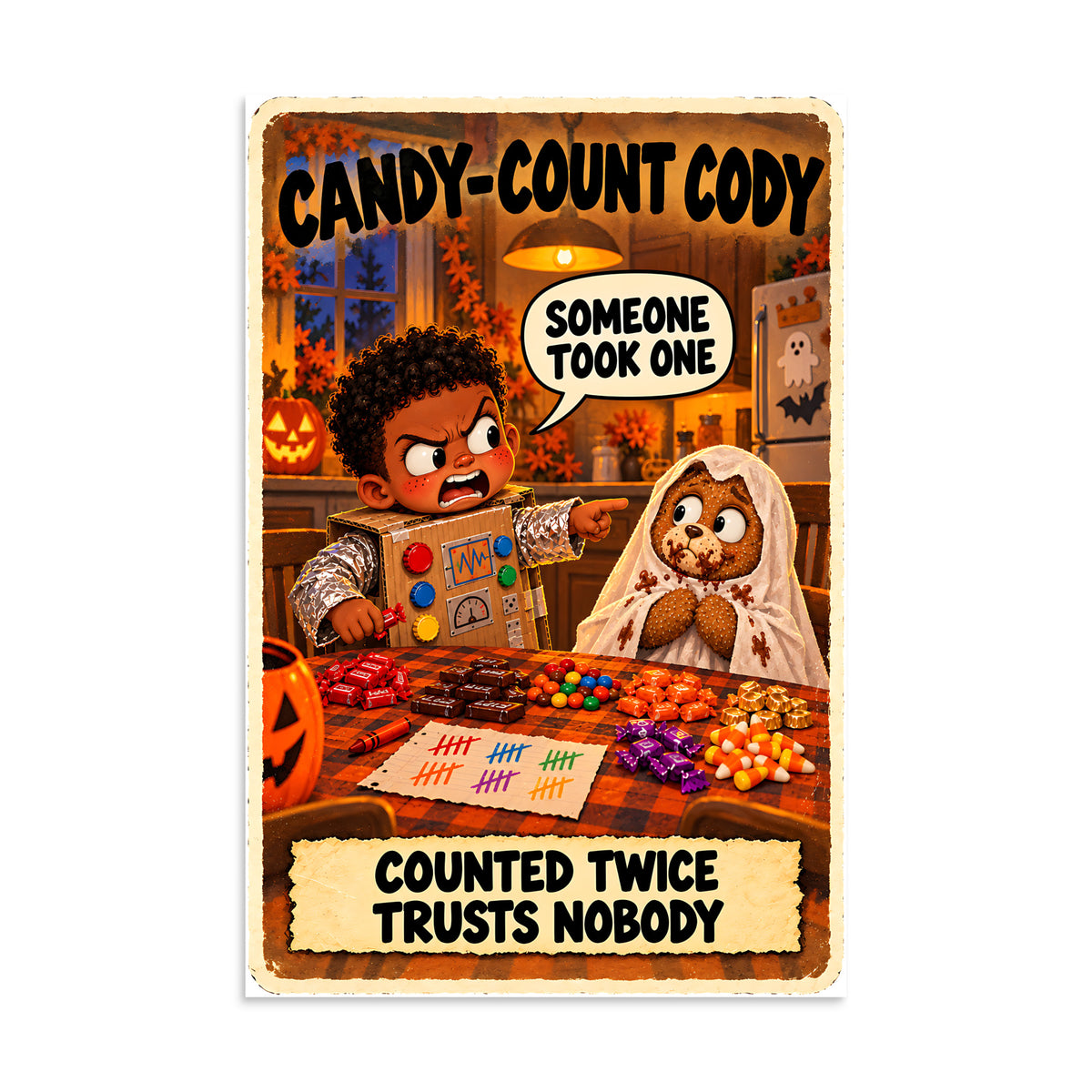Candy-Count Cody Poster by Brain Rot Bunch, 16 x 24 inch size