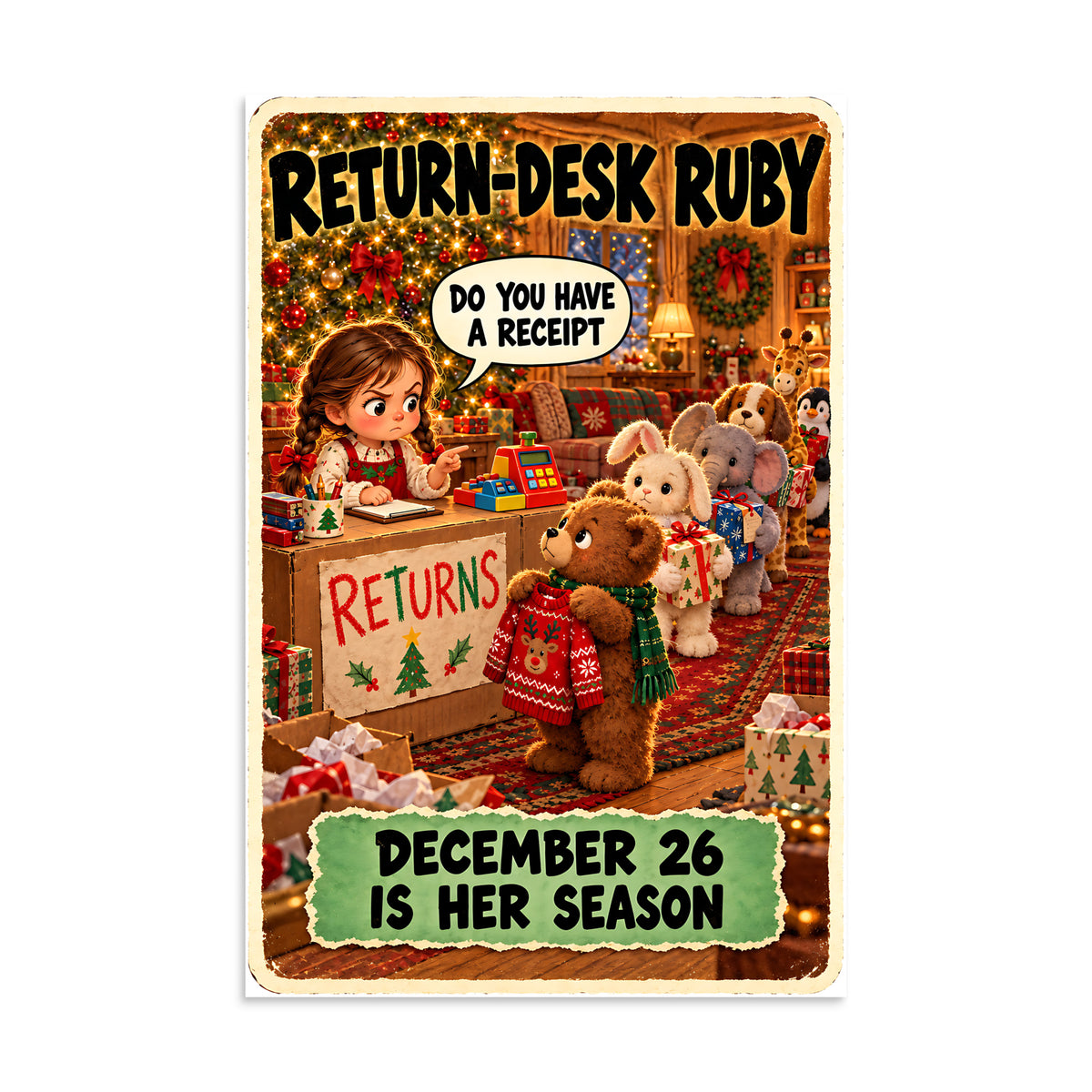 Return-Desk Ruby Poster by Brain Rot Bunch, 16 x 24 inch size