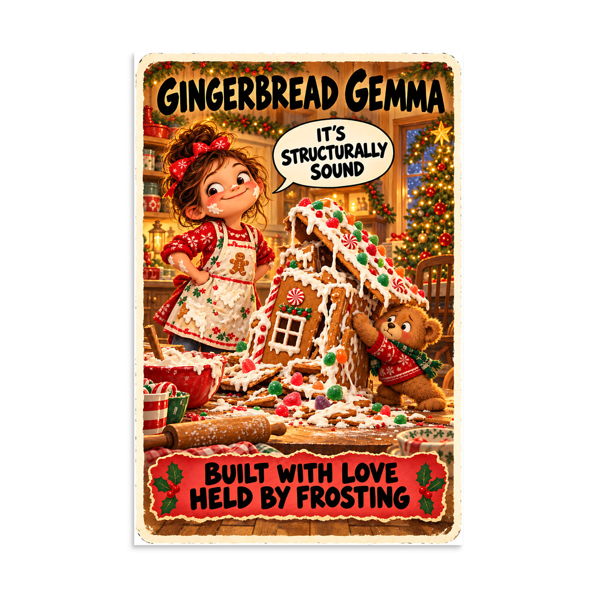 Gingerbread Gemma Poster by Brain Rot Bunch, 16 x 24 inch size