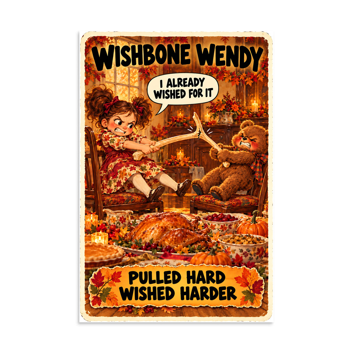 Wishbone Wendy Poster by Brain Rot Bunch, 16 x 24 inch size