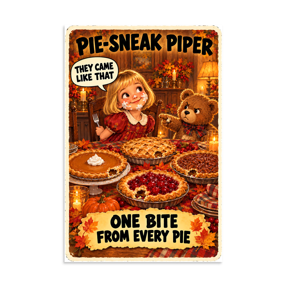 Pie-Sneak Piper Poster by Brain Rot Bunch, 16 x 24 inch size
