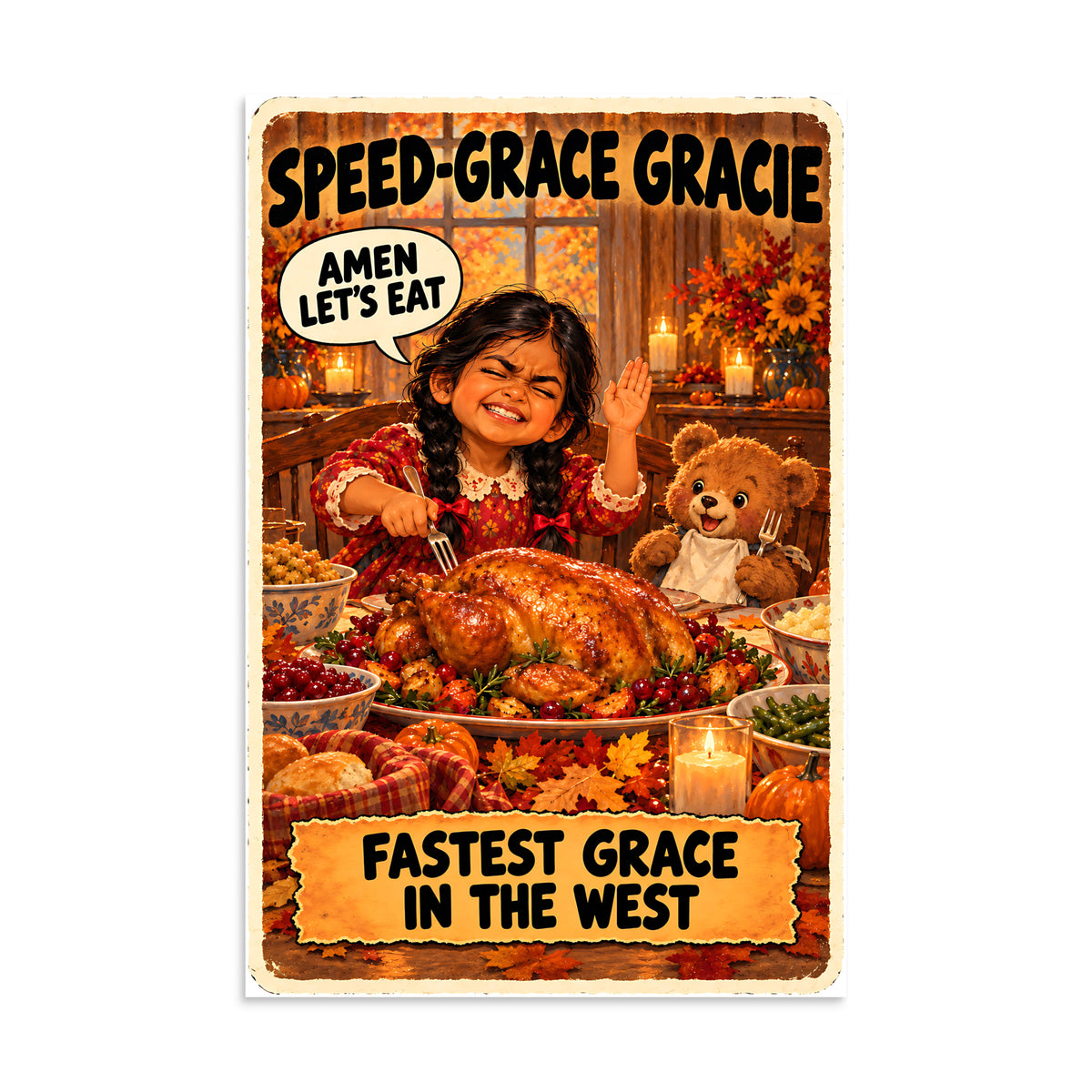 Speed-Grace Gracie Poster by Brain Rot Bunch, 16 x 24 inch size