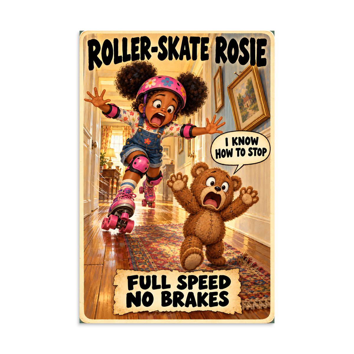Roller-Skate Rosie Poster by Brain Rot Bunch, 16 x 24 inch size