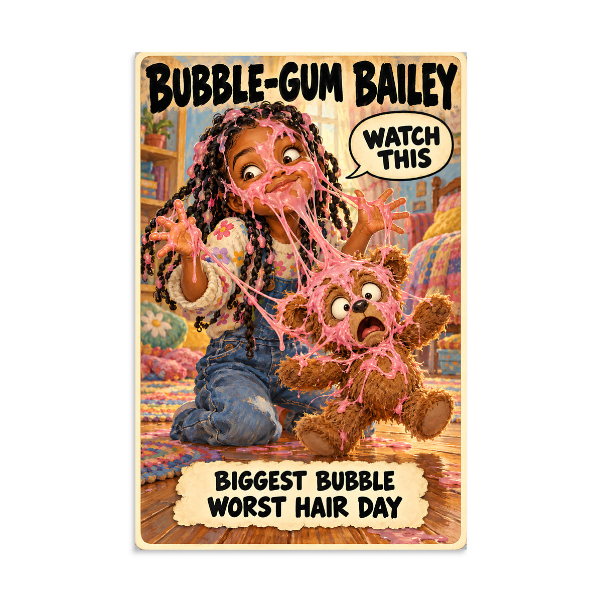 Bubble-Gum Bailey Poster by Brain Rot Bunch, 16 x 24 inch size