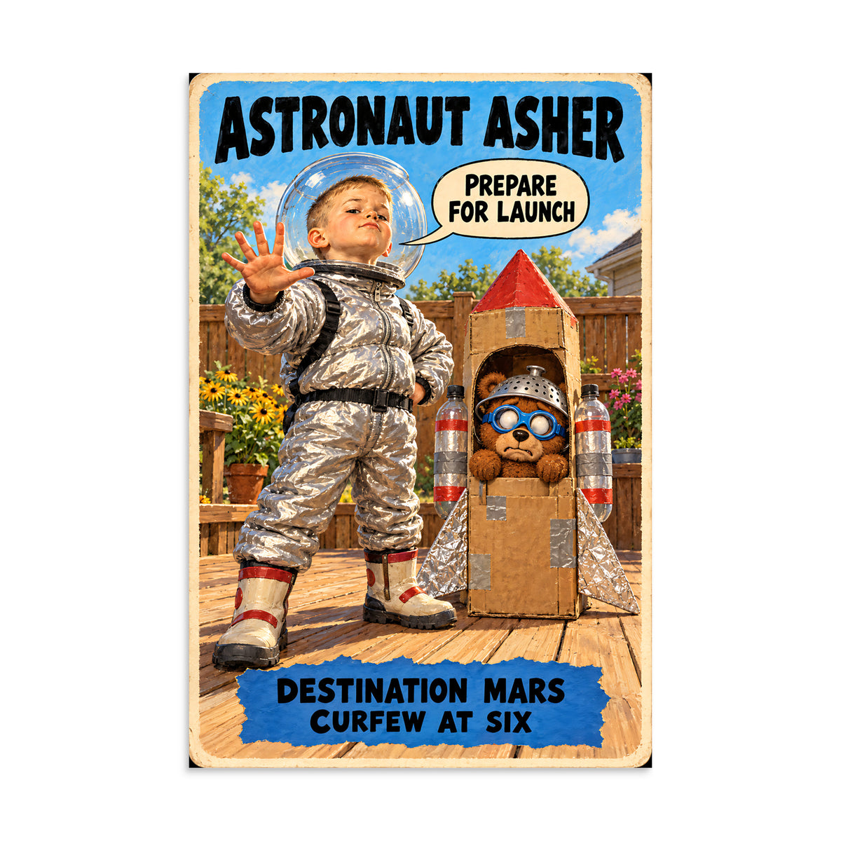 Astronaut Asher Poster by Brain Rot Bunch, 16 x 24 inch size