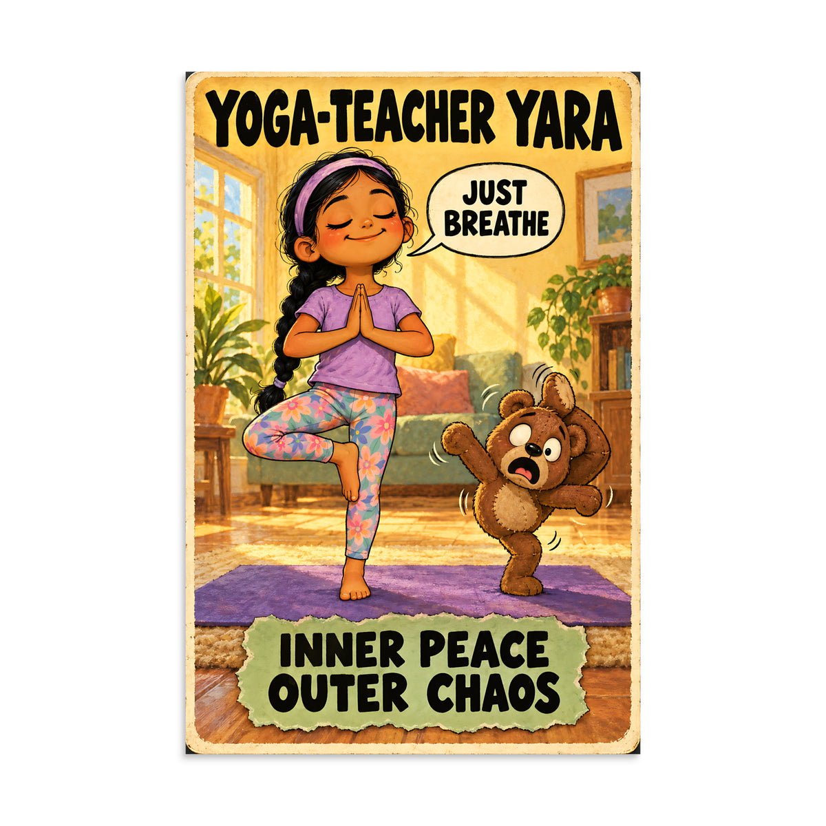 Yoga-Teacher Yara Poster by Brain Rot Bunch, 16 x 24 inch size