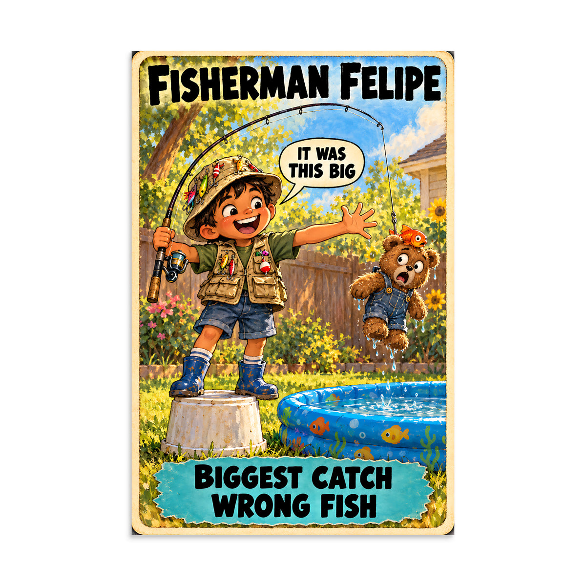 Fisherman Felipe Poster by Brain Rot Bunch, 16 x 24 inch size