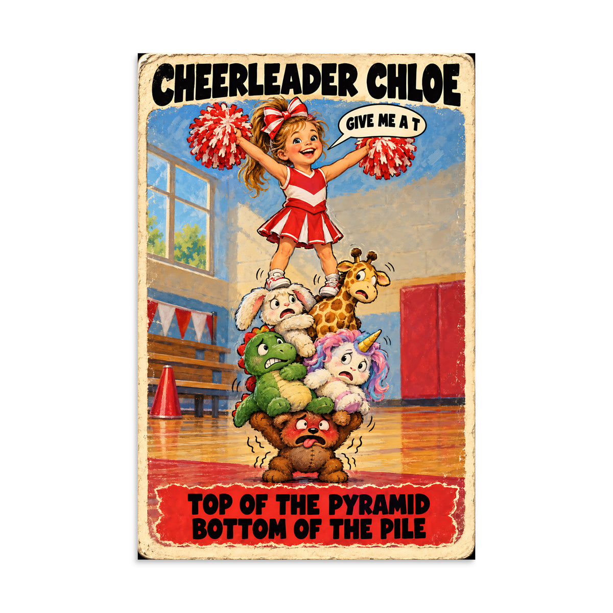 Cheerleader Chloe Poster by Brain Rot Bunch, 16 x 24 inch size