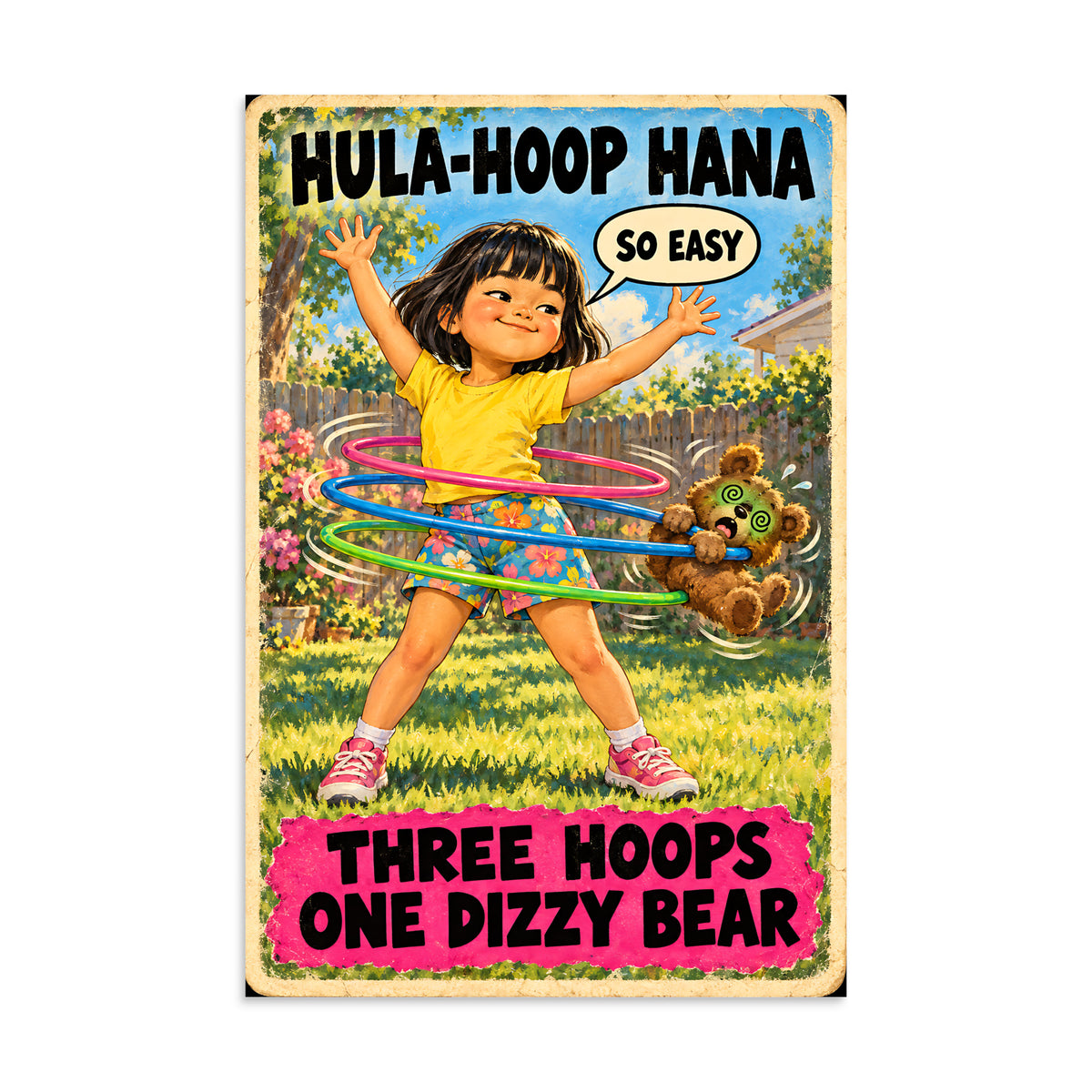 Hula-Hoop Hana Poster by Brain Rot Bunch, 16 x 24 inch size