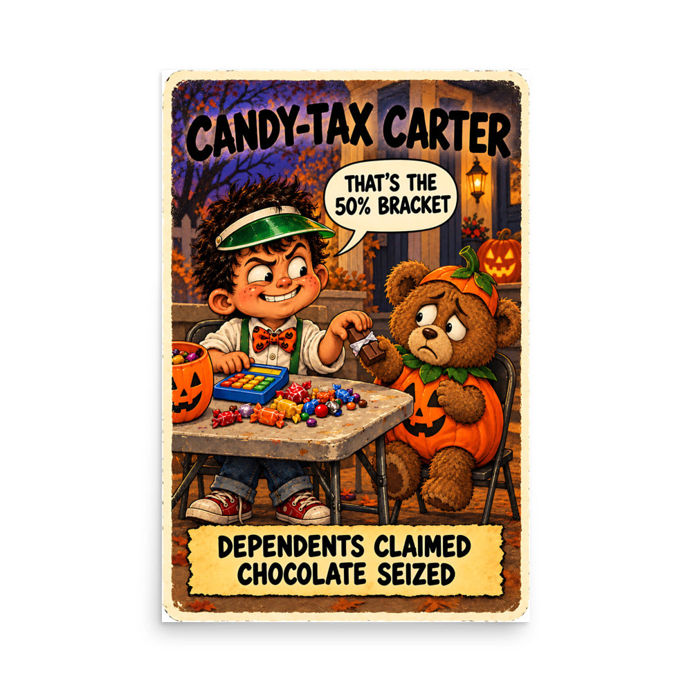 Candy-Tax Carter Poster by Brain Rot Bunch, 24 x 36 inch size