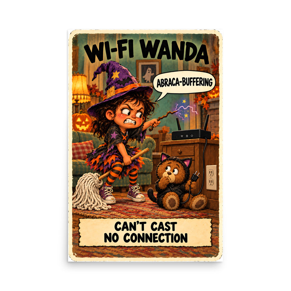 Wi-Fi Wanda Poster by Brain Rot Bunch, 24 x 36 inch size
