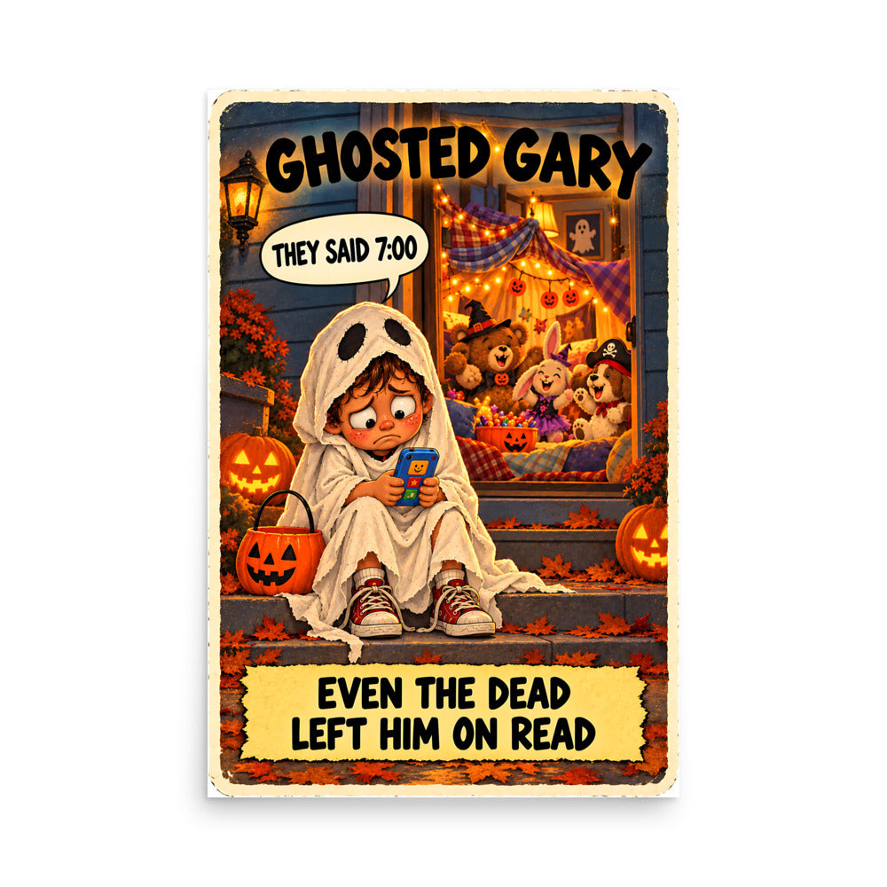 Ghosted Gary Poster by Brain Rot Bunch, 24 x 36 inch size