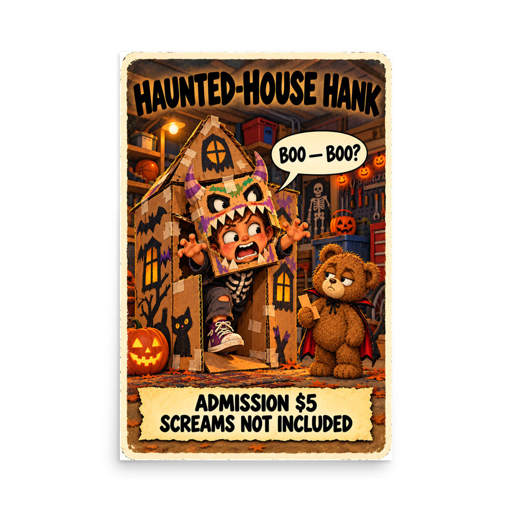 Haunted-House Hank Poster by Brain Rot Bunch, 24 x 36 inch size
