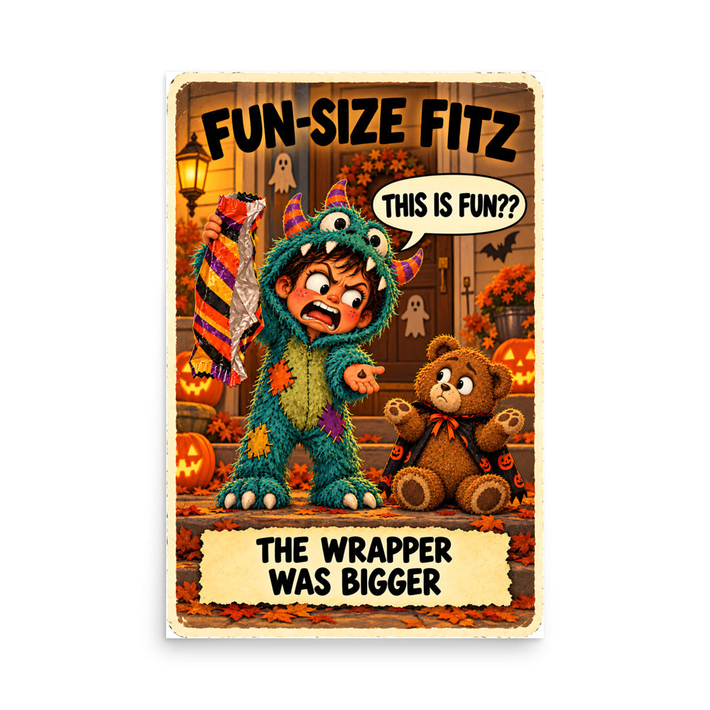Fun-Size Fitz Poster by Brain Rot Bunch, 24 x 36 inch size