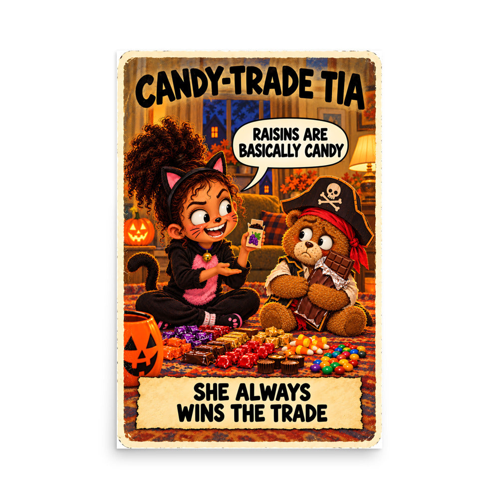 Candy-Trade Tia Poster by Brain Rot Bunch, 24 x 36 inch size
