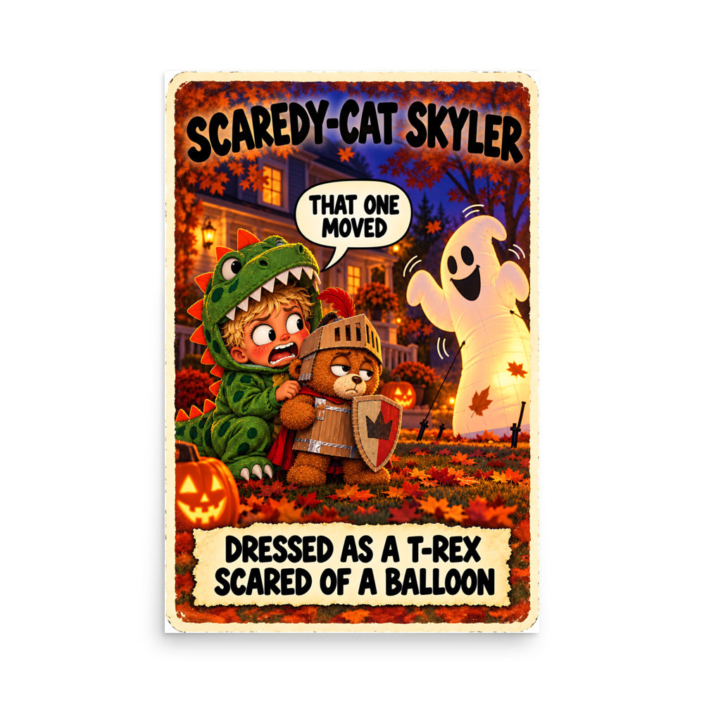Scaredy-Cat Skyler Poster by Brain Rot Bunch, 24 x 36 inch size