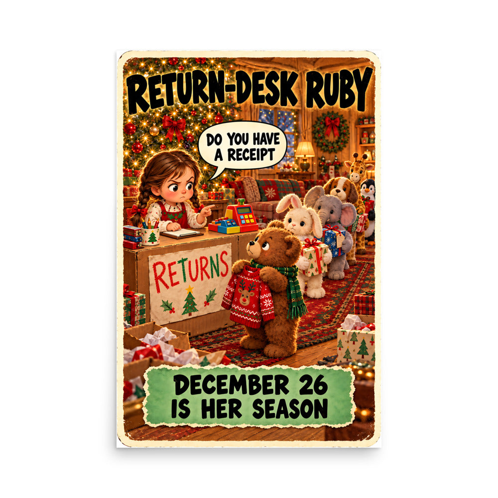 Return-Desk Ruby Poster by Brain Rot Bunch, 24 x 36 inch size